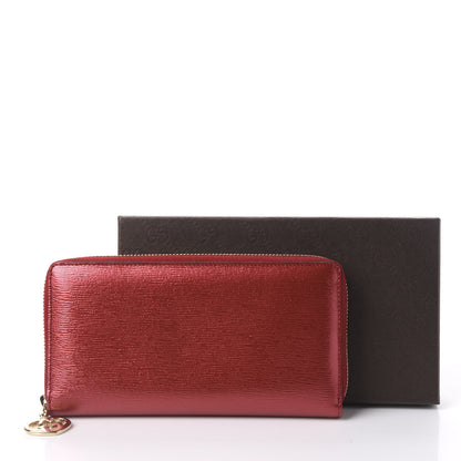 Gucci Shine Shangai Calfskin Lovely Zip Around Wallet Red 9 of 9