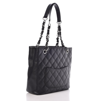 Chanel Caviar Quilted Petit Shopping Tote PST Black 3 of 7