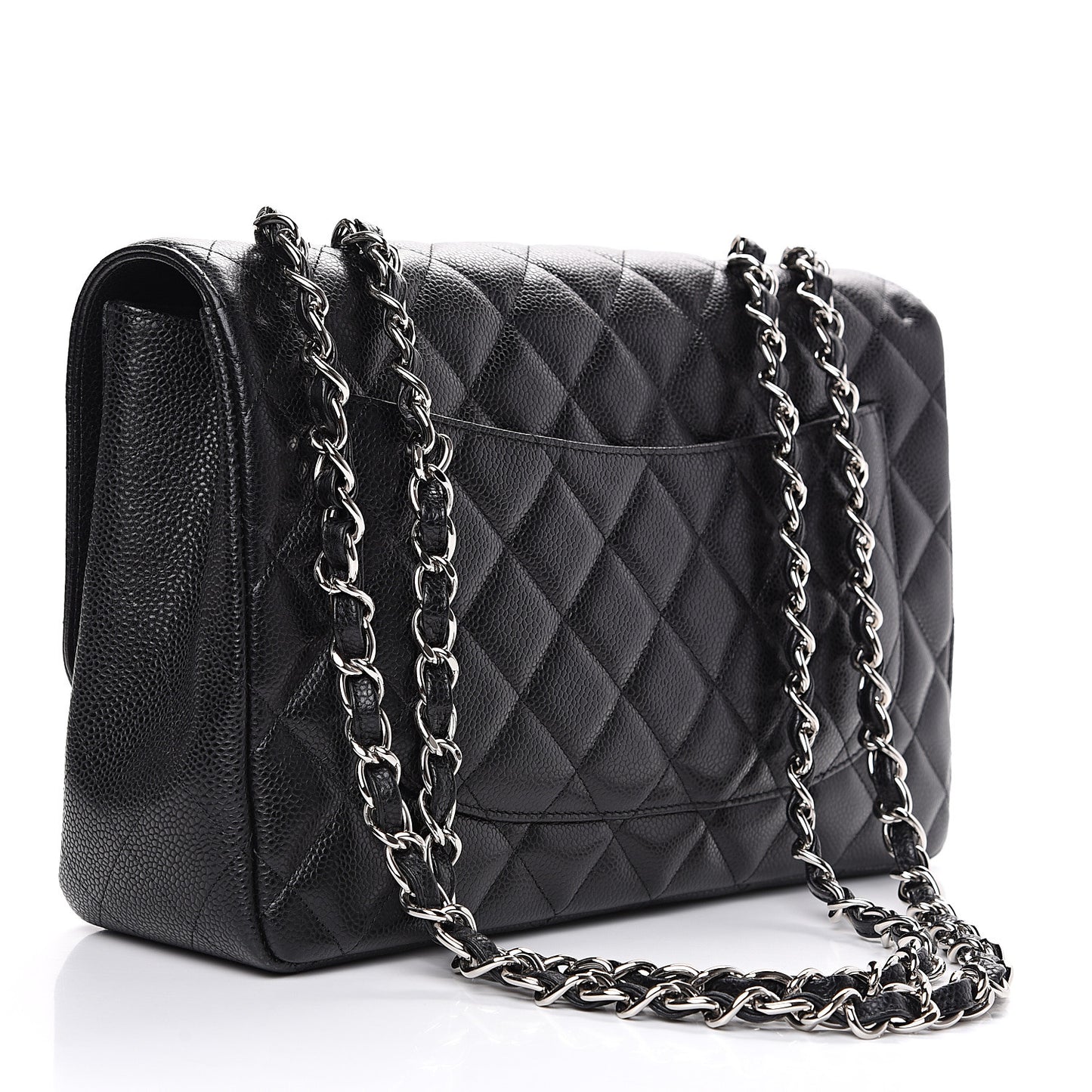 Caviar Quilted Jumbo Single Flap Black