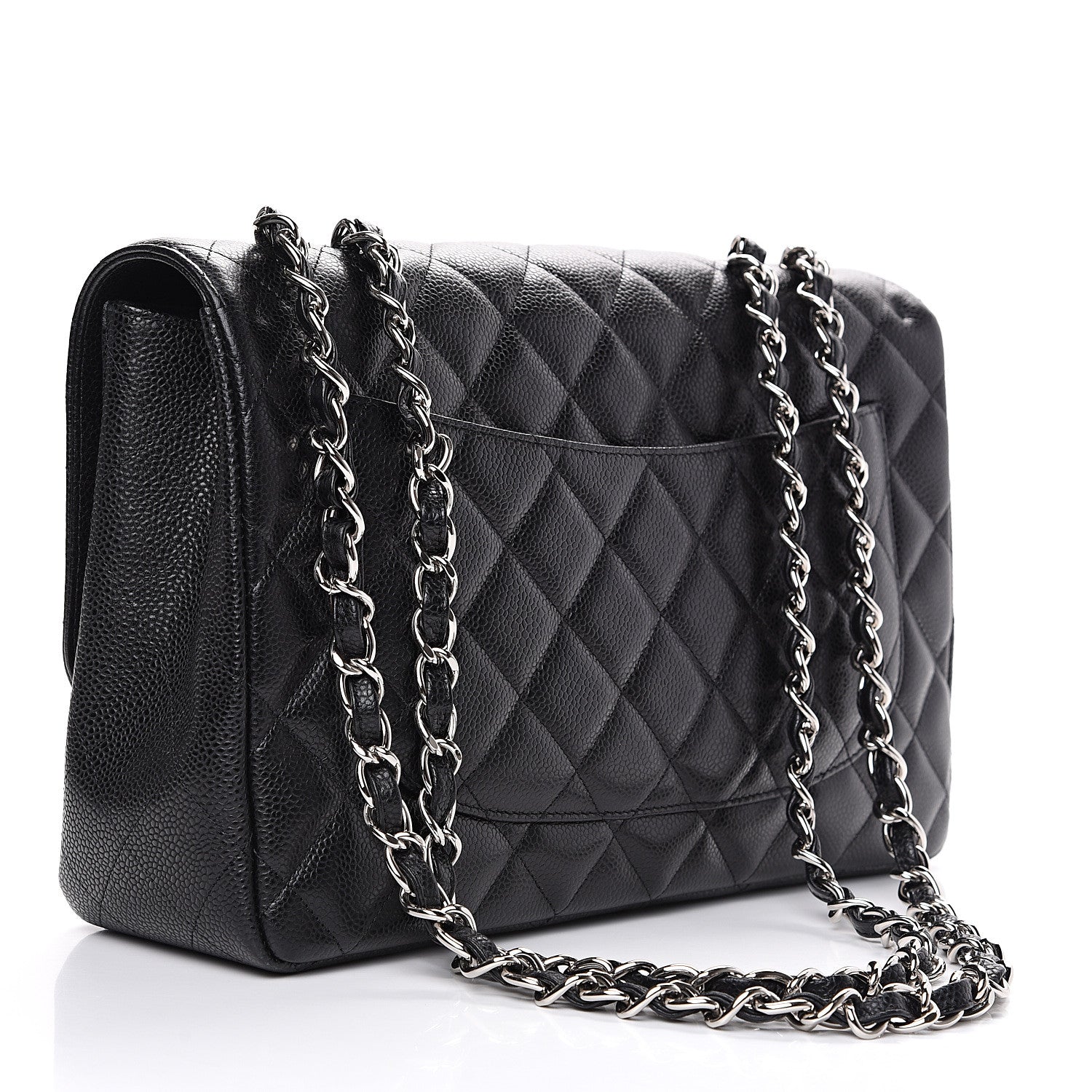 Chanel Caviar Quilted Jumbo Single Flap Black 2 of 12