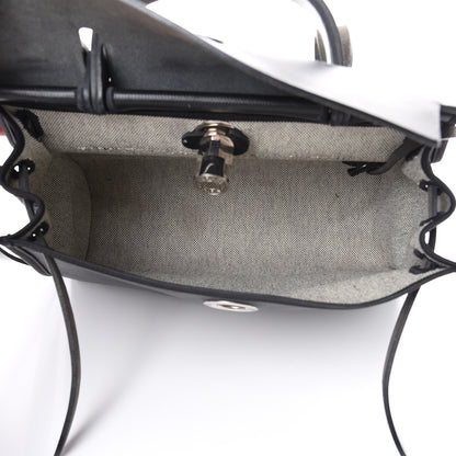 Hermes Toile H Berline Vache Hunter Herbag Zip PM 31 Black Ecru 5 of 19