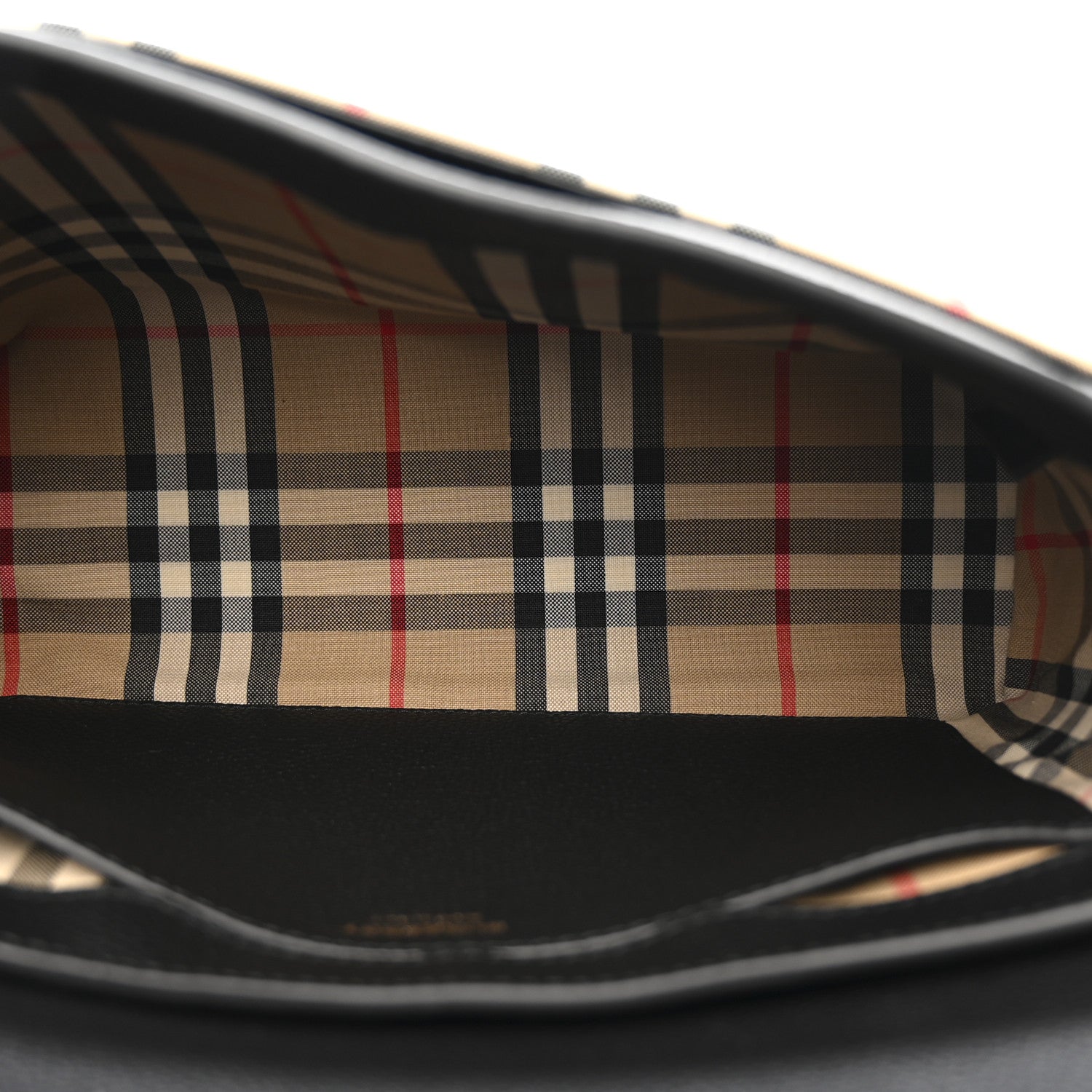 Burberry Coated Canvas Calfskin Vintage Check Medium Note Crossbody Bag Black 5 of 10