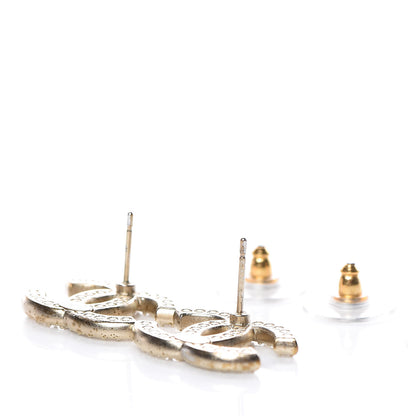 Chanel Crystal CC Earrings Gold 4 of 4