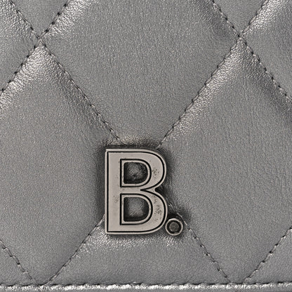 Balenciaga Metallic Nappa Calfskin Quilted Touch B Phone Holder Bag Silver 10 of 11