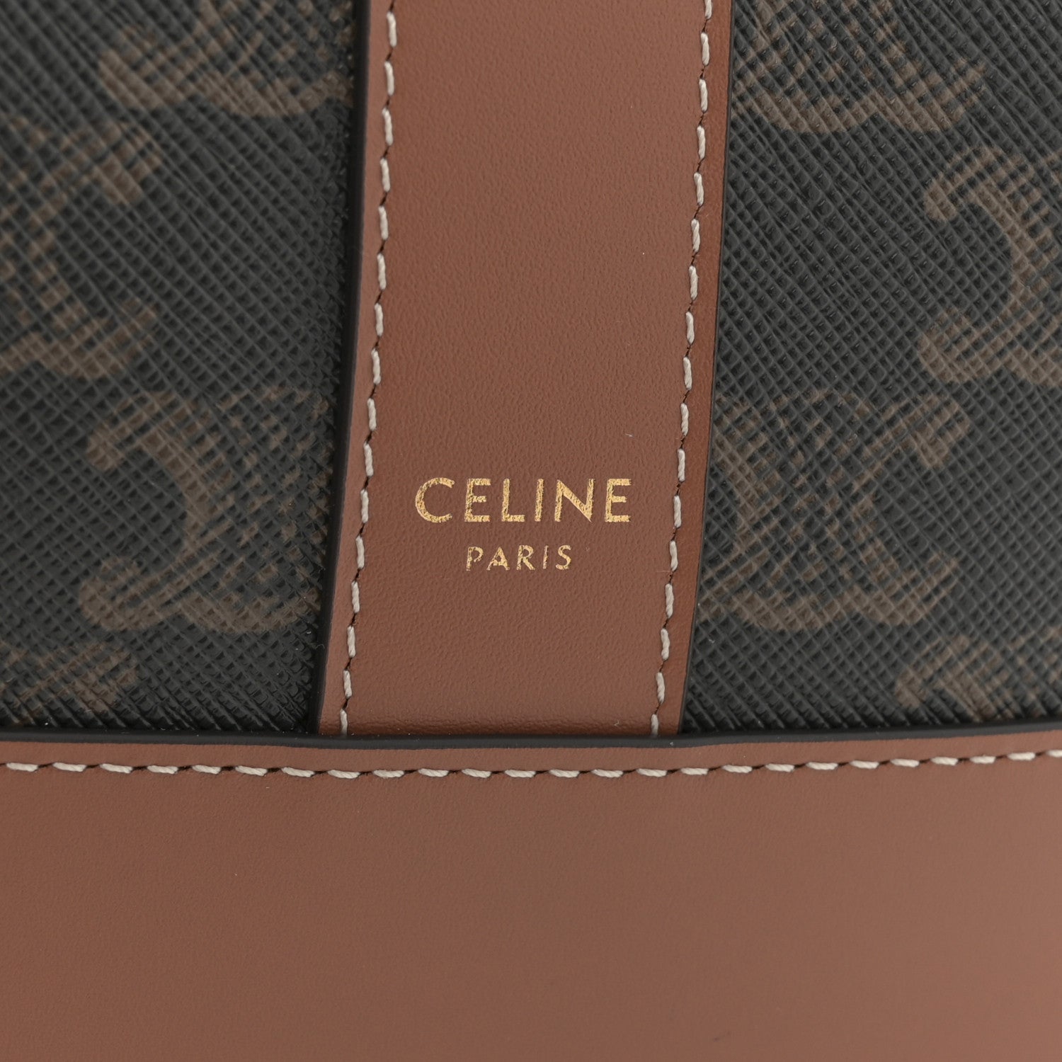 Celine Triomphe Canvas Calfskin Small Bucket Bag Tan 6 of 10