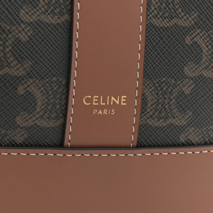 Celine Triomphe Canvas Calfskin Small Bucket Bag Tan 6 of 10