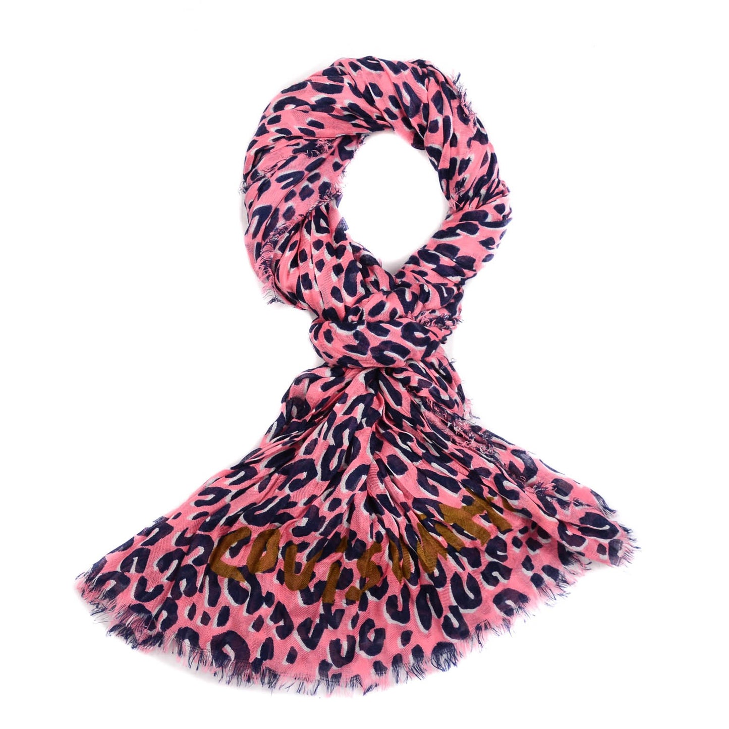 Cashmere Silk Leopard Stole Corail