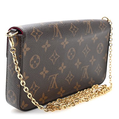 Louis Vuitton Monogram Pochette Felicie Chain Wallet Fuchsia 5 of 10