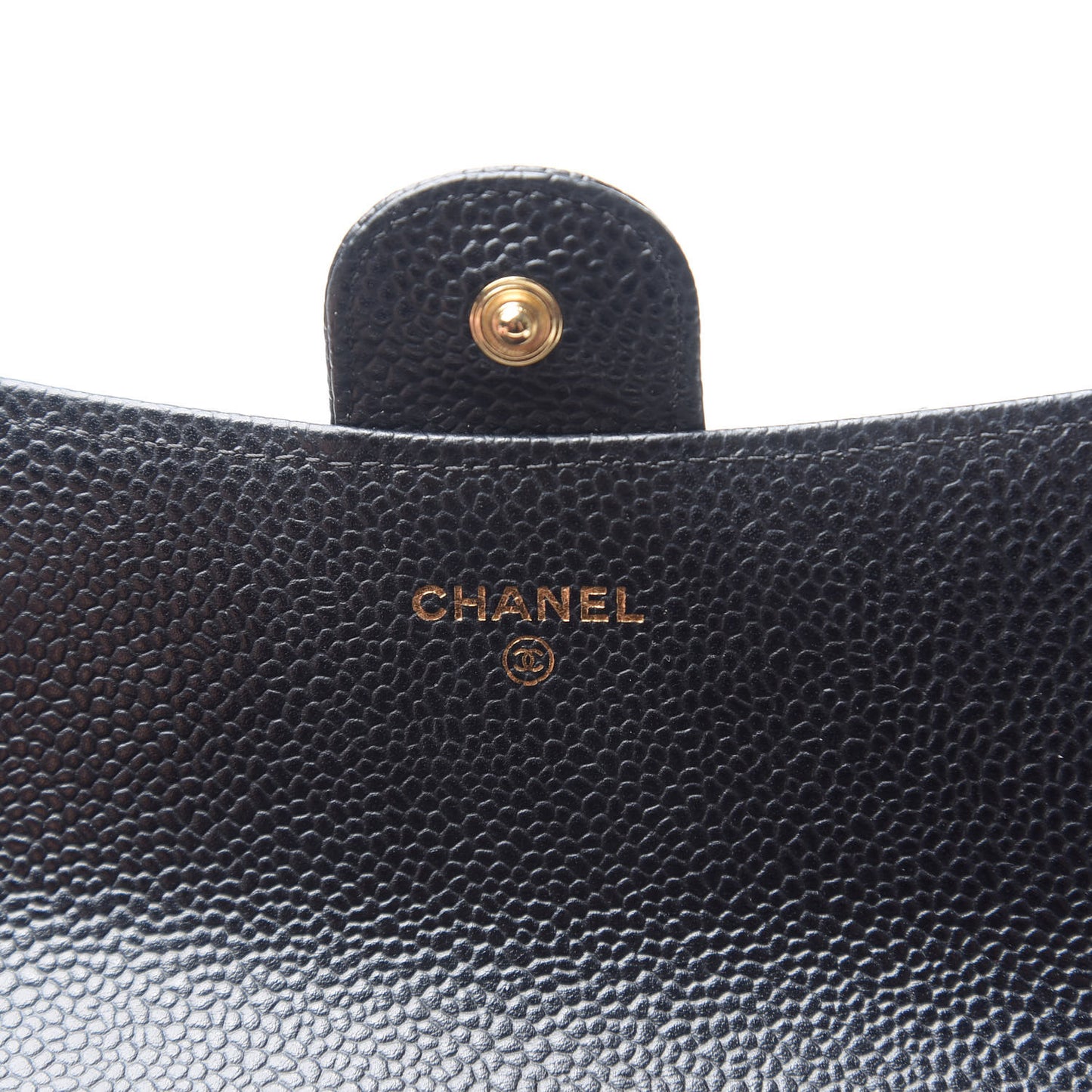 Caviar Quilted Large Gusset Flap Wallet Black