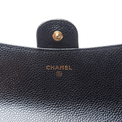 Chanel Caviar Quilted Large Gusset Flap Wallet Black 5 of 7