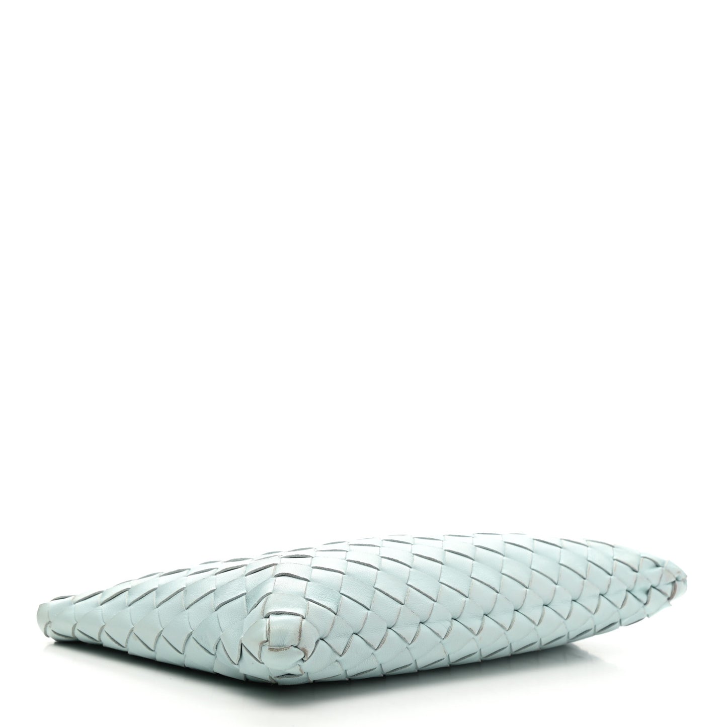Nappa Intrecciato Large Flat Zip Pouch Spearmint