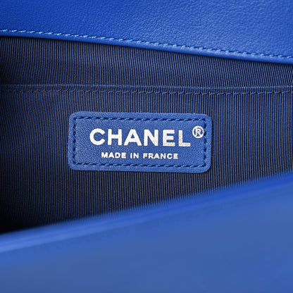 Chanel Calfskin Chevron Quilted Medium Boy Flap Bright Blue 6 of 10