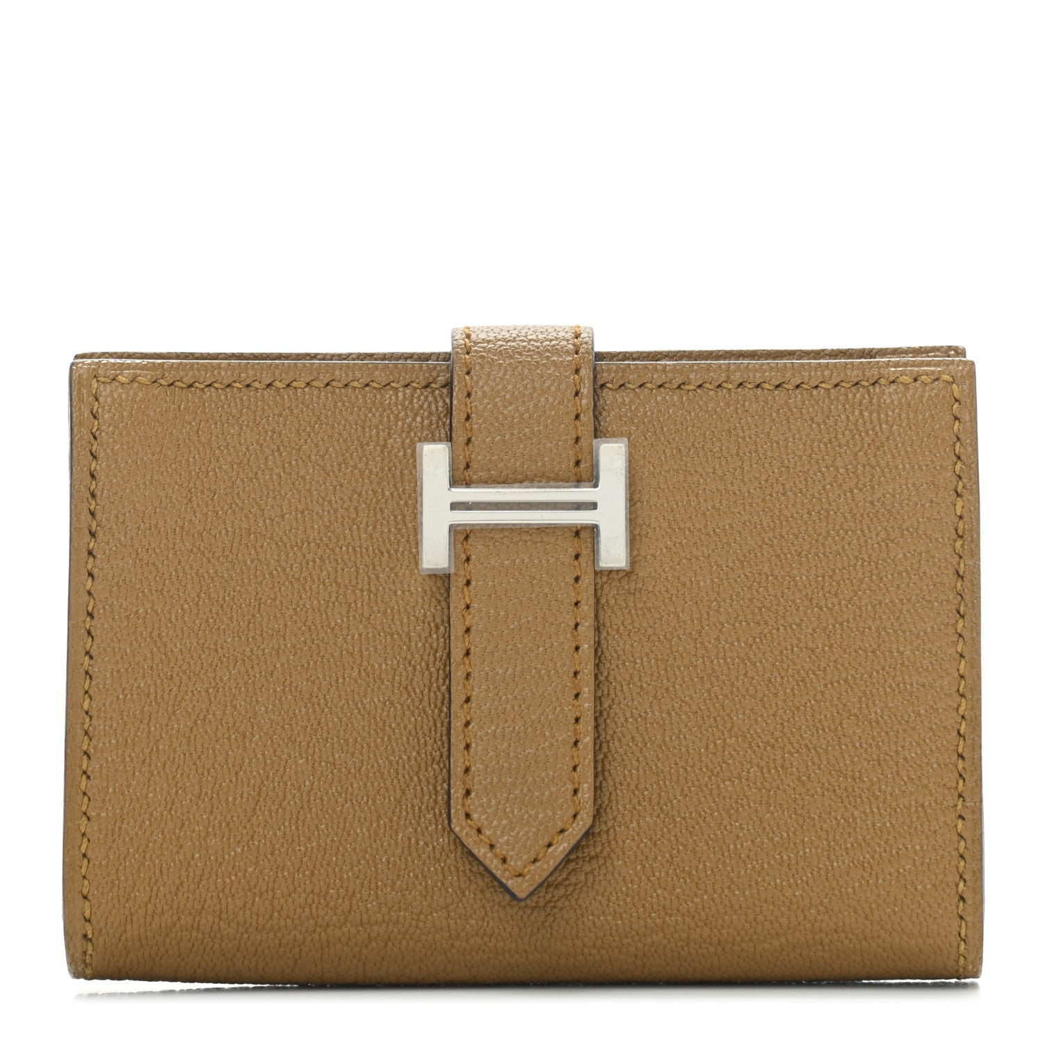 Hermes Chevre Mysore Mini Bearn Wallet Kraft 1 of 8