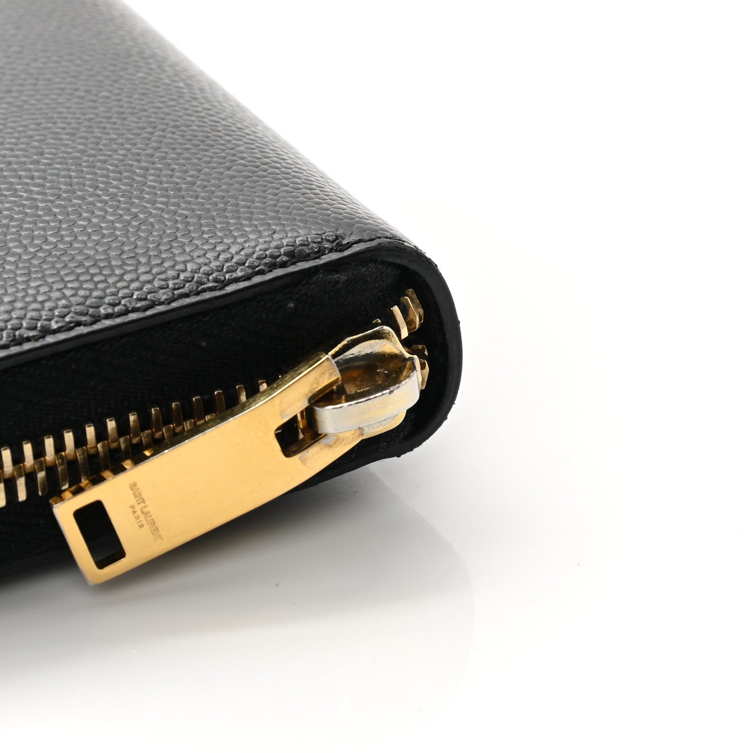 Saint Laurent Grain De Poudre Monogram Zip Around Wallet Black 10 of 11