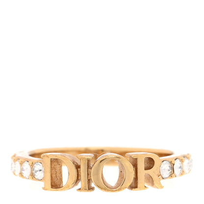 Christian Dior Metal Crystal DIO(R)EVOLUTION Ring 54 6.75 Gold 1 of 4