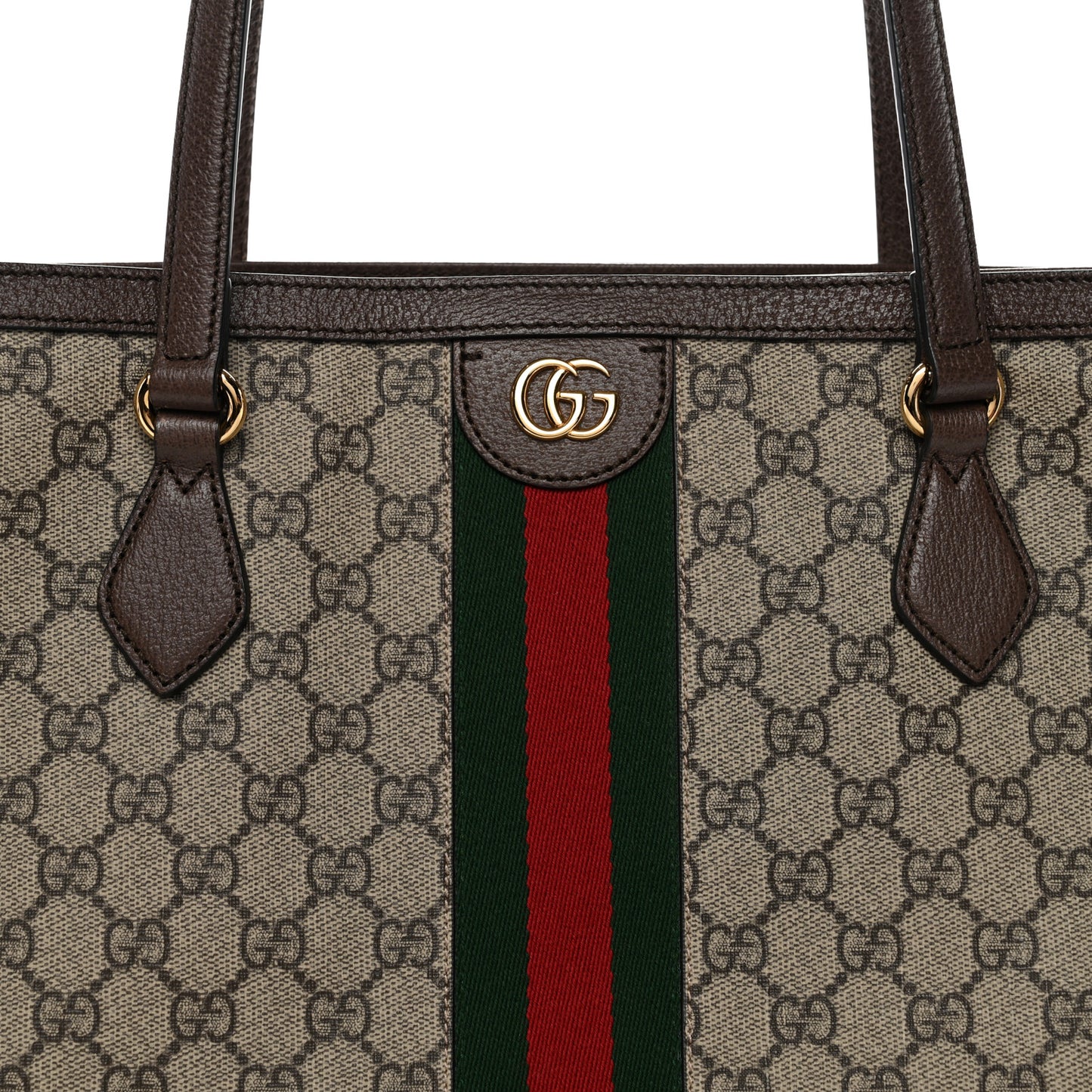 GG Supreme Monogram Medium Ophidia Shopping Tote Brown