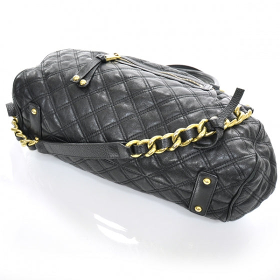 Quilted Leather Stam Black