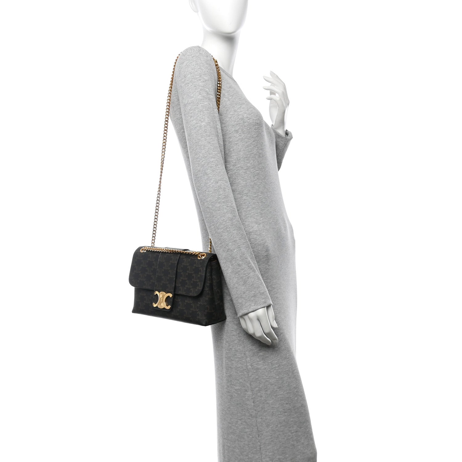 Celine Triomphe Canvas Medium Victoire Tan 2 of 11