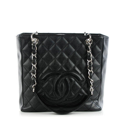 Chanel Caviar Quilted Petit Shopping Tote PST Black 1 of 7
