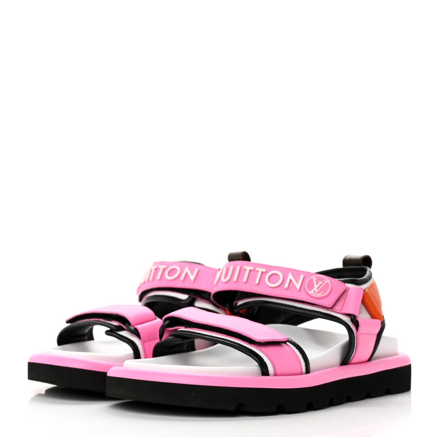Calfskin Monogram Pool Pillow Flat Comfort Sandals 38 Pink