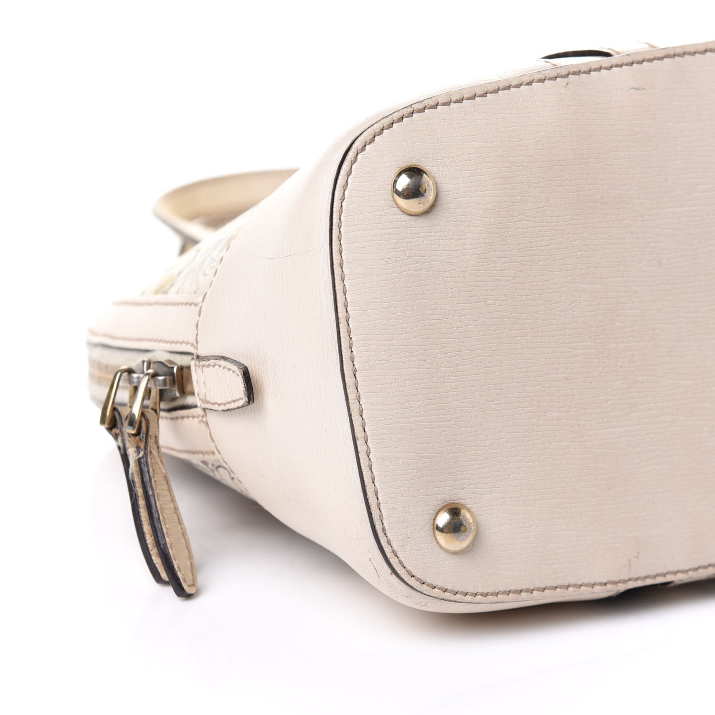 Calfskin Flora Infinity Small Nice Top Handle Dome Bag White
