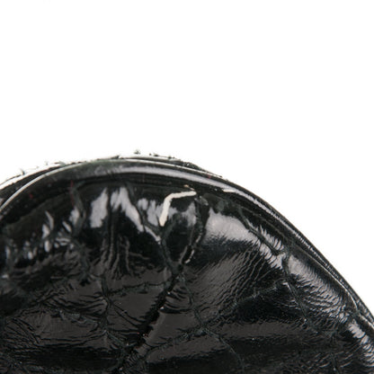 Saint Laurent Patent Crocodile Embossed Tribute Tote Black 8 of 8