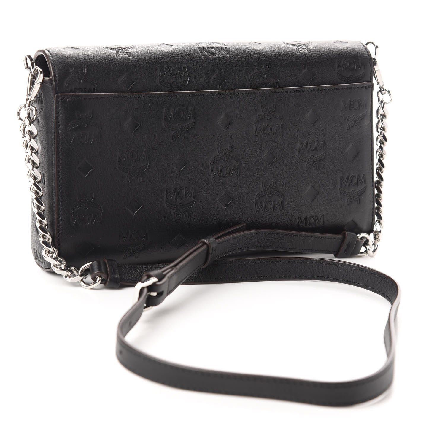 MCM Calfskin Ottomar Monogram Crossbody Bag Black 3 of 9