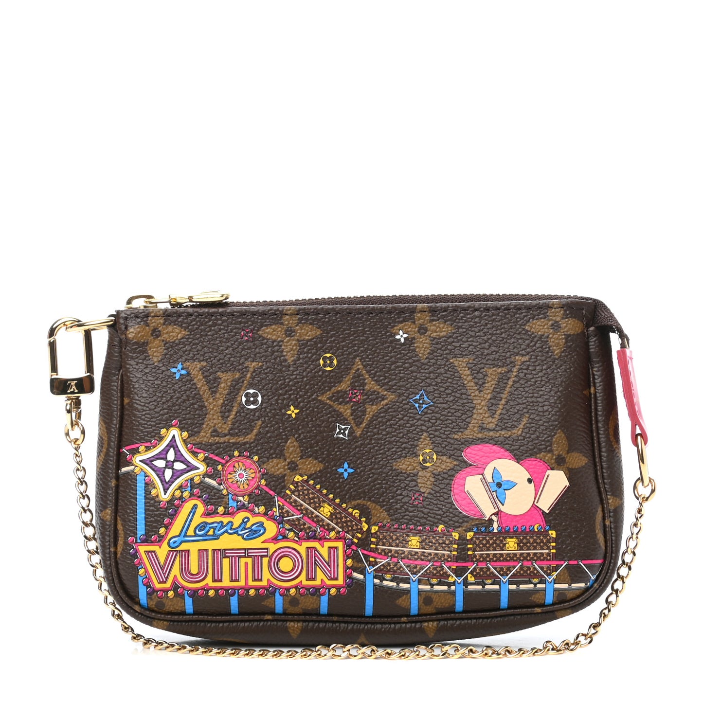 Monogram 2020 Christmas Animation Roller Coaster Mini Pochette Accessories Pivoine