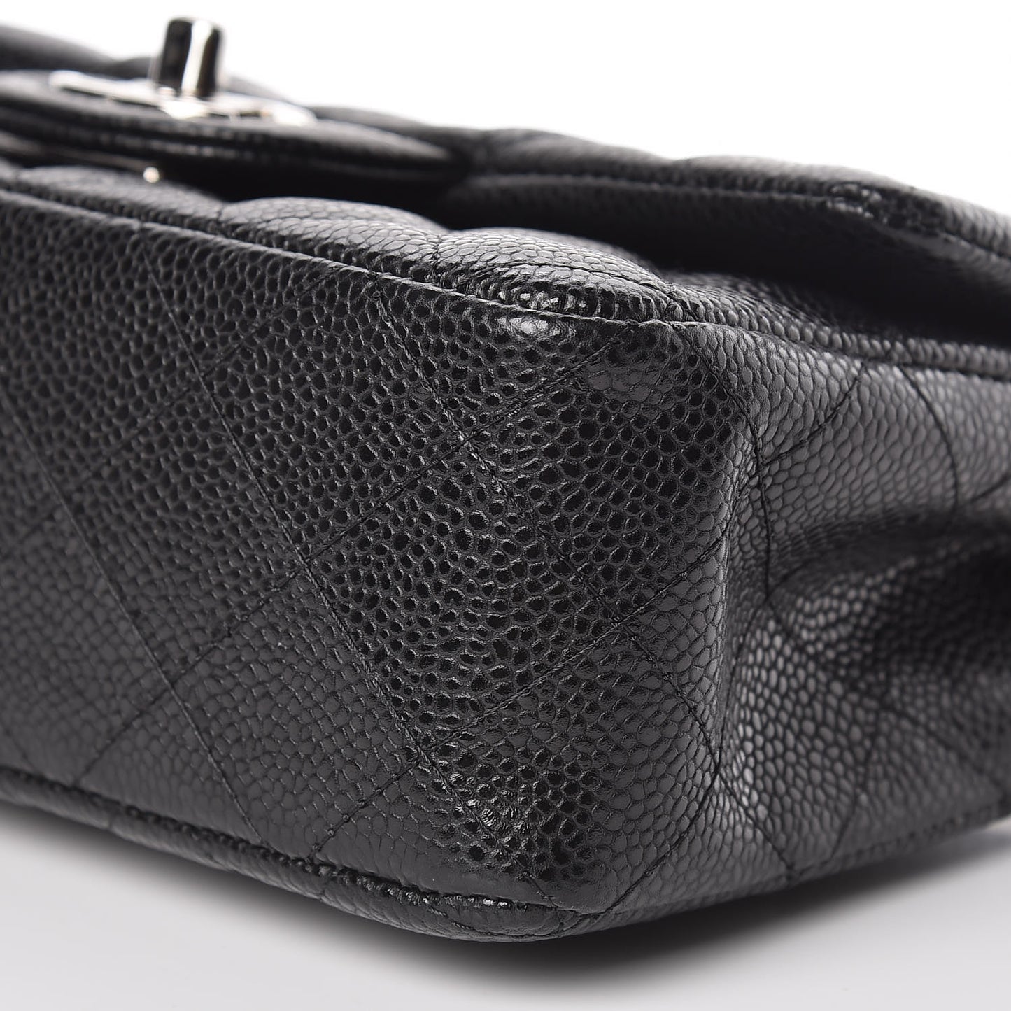 Caviar Quilted Mini Rectangular Flap Black