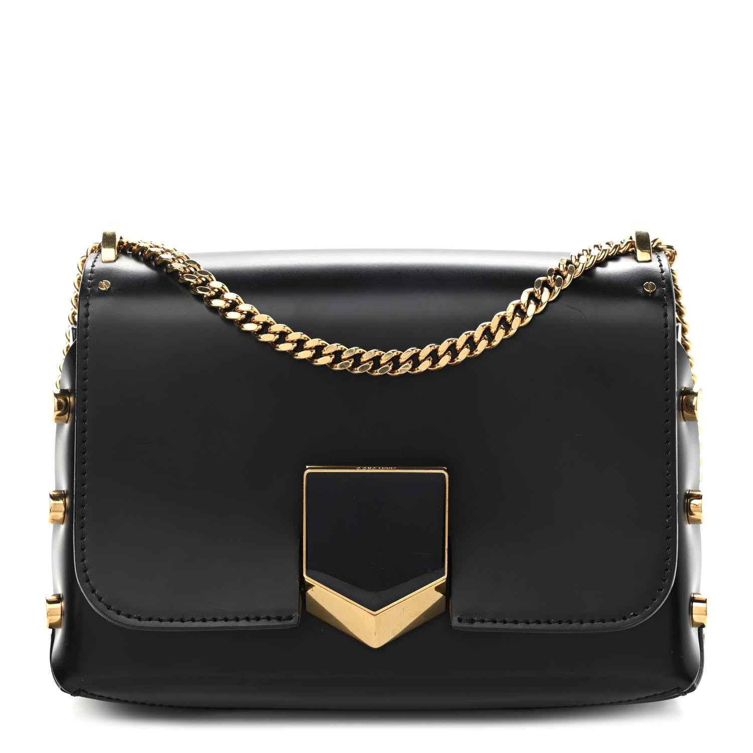 Jimmy Choo Smooth Calfskin Lockett Petite Shoulder Bag Black 1 of 10