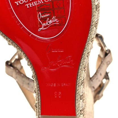 Christian Louboutin Cork Studded Pyradiams 110 Platform Sandals 35 Silver 6 of 8