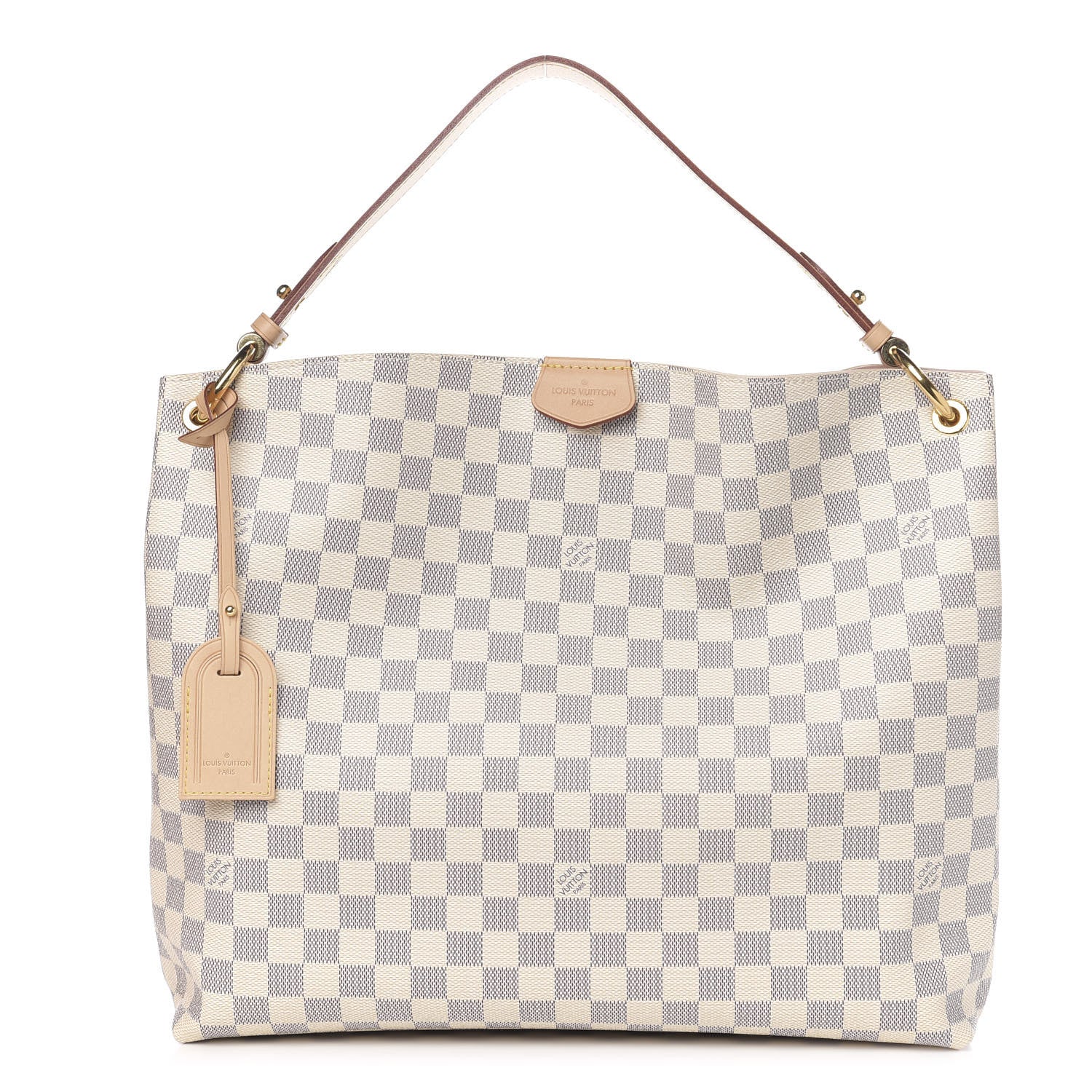 Louis Vuitton Damier Azur Graceful MM Rose Ballerine 1 of 10