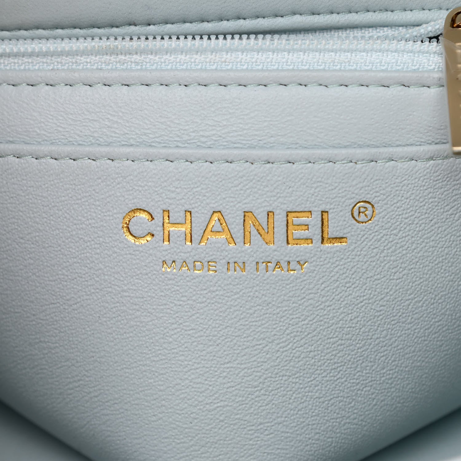 Chanel Lambskin Quilted Mini Top Handle Rectangular Flap Light Blue 6 of 10