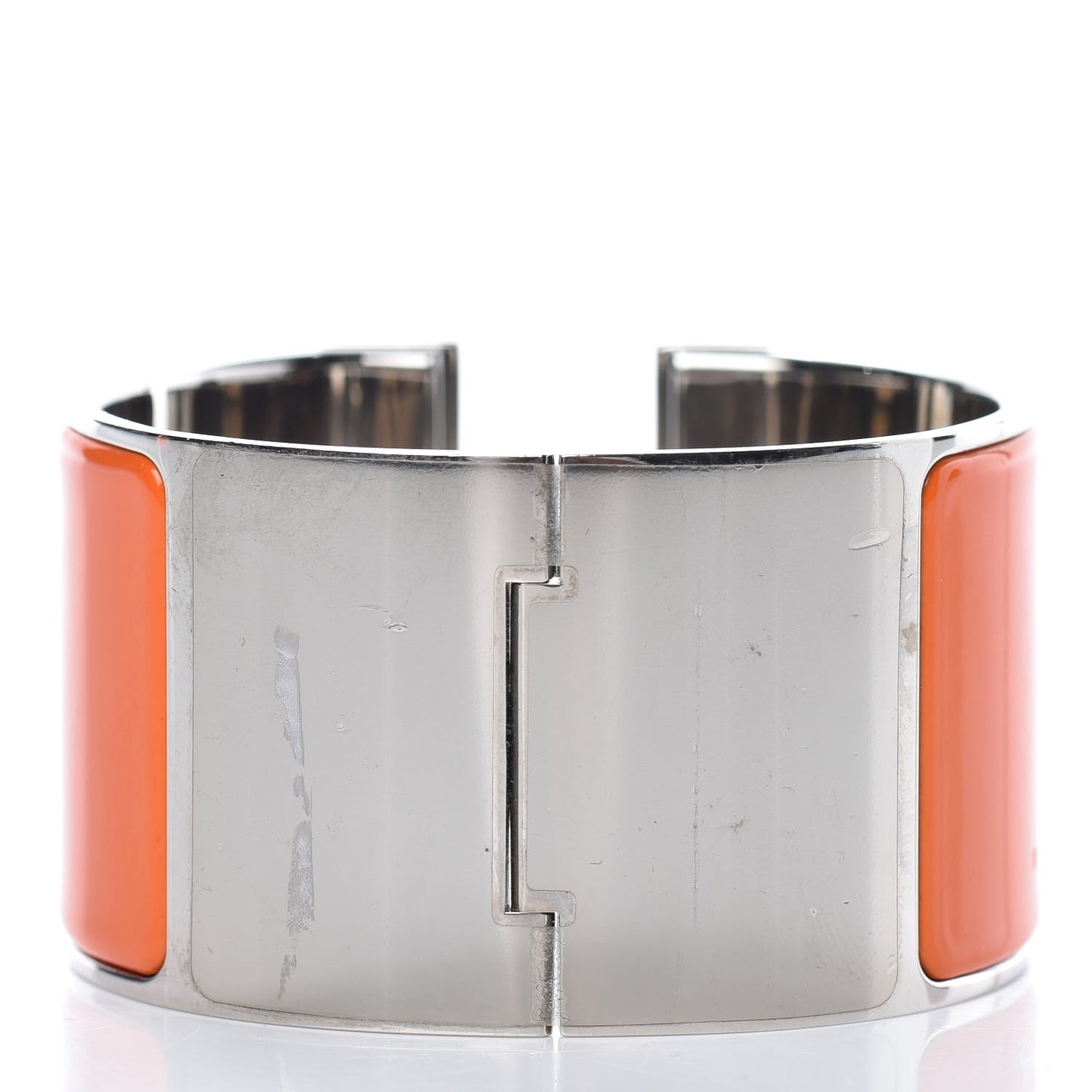 Enamel Extra Wide Clic Clac H Bracelet PM Orange White