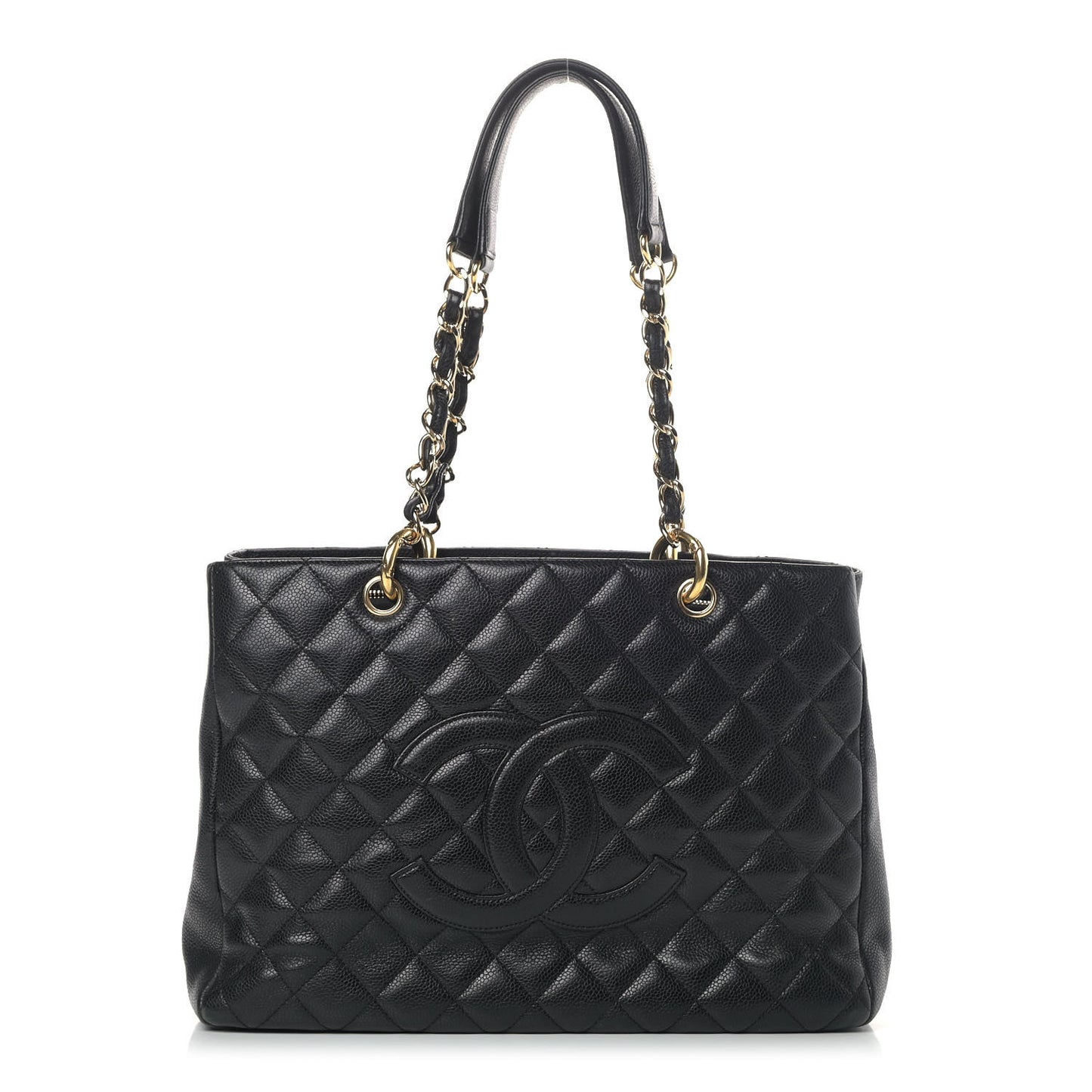 Caviar Quilted Grand Shopping Tote GST Black