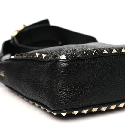 Valentino Garavani Pebbled Calfskin Mini Rockstud Flip-Lock Messenger Bag Black 8 of 12