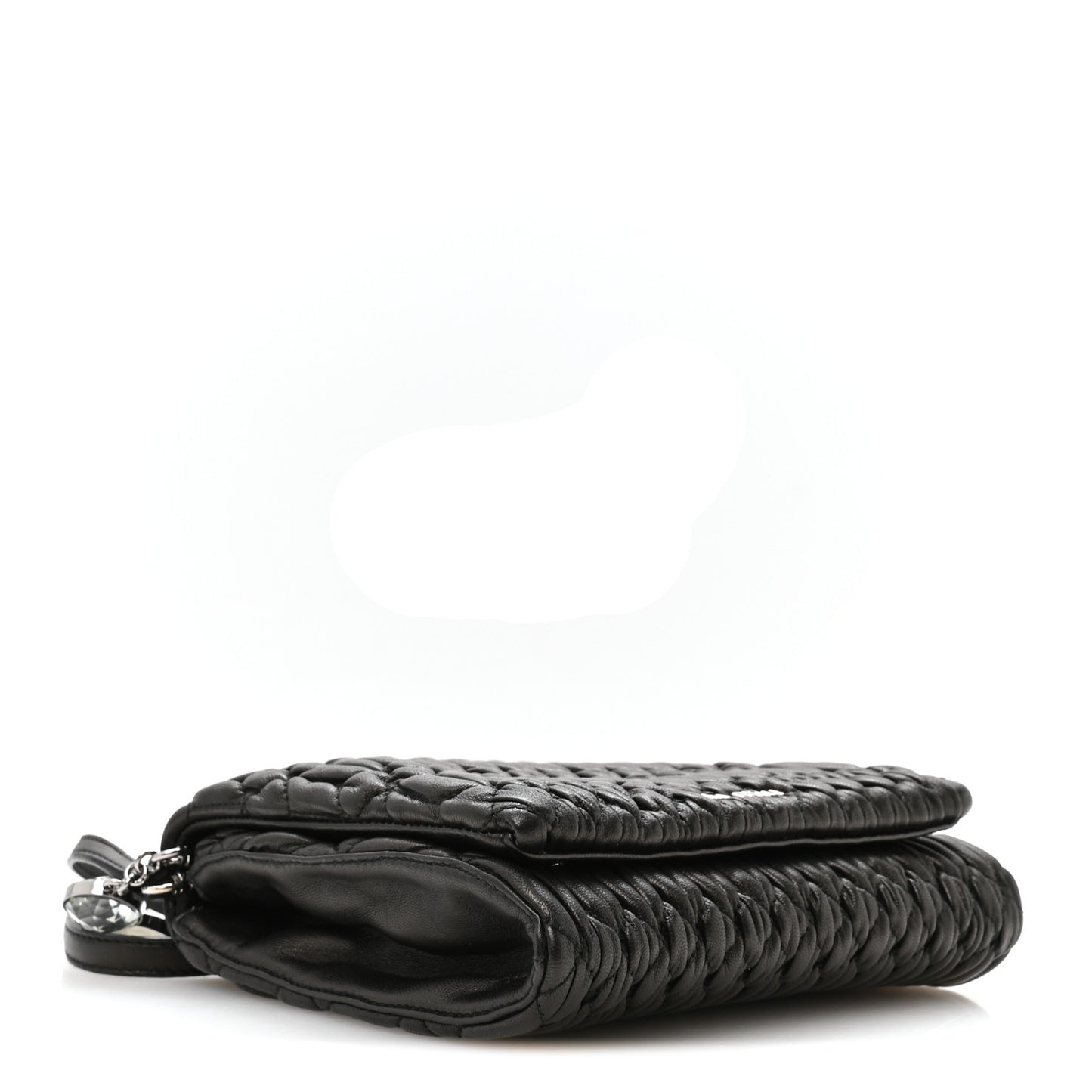 Nappa Matelasse Crystal Shoulder Bag Black