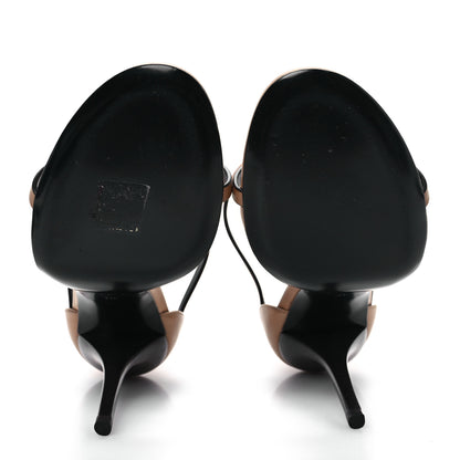 Saint Laurent Calfskin Cassandra 100 Sandals 38 Gold Brown 6 of 10