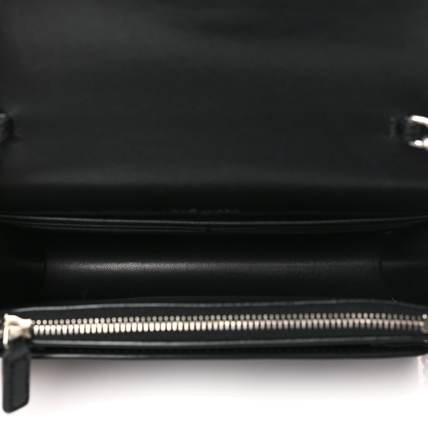 Saint Laurent Coated Bark Calfskin Sunset Chain Wallet Black 5 of 9