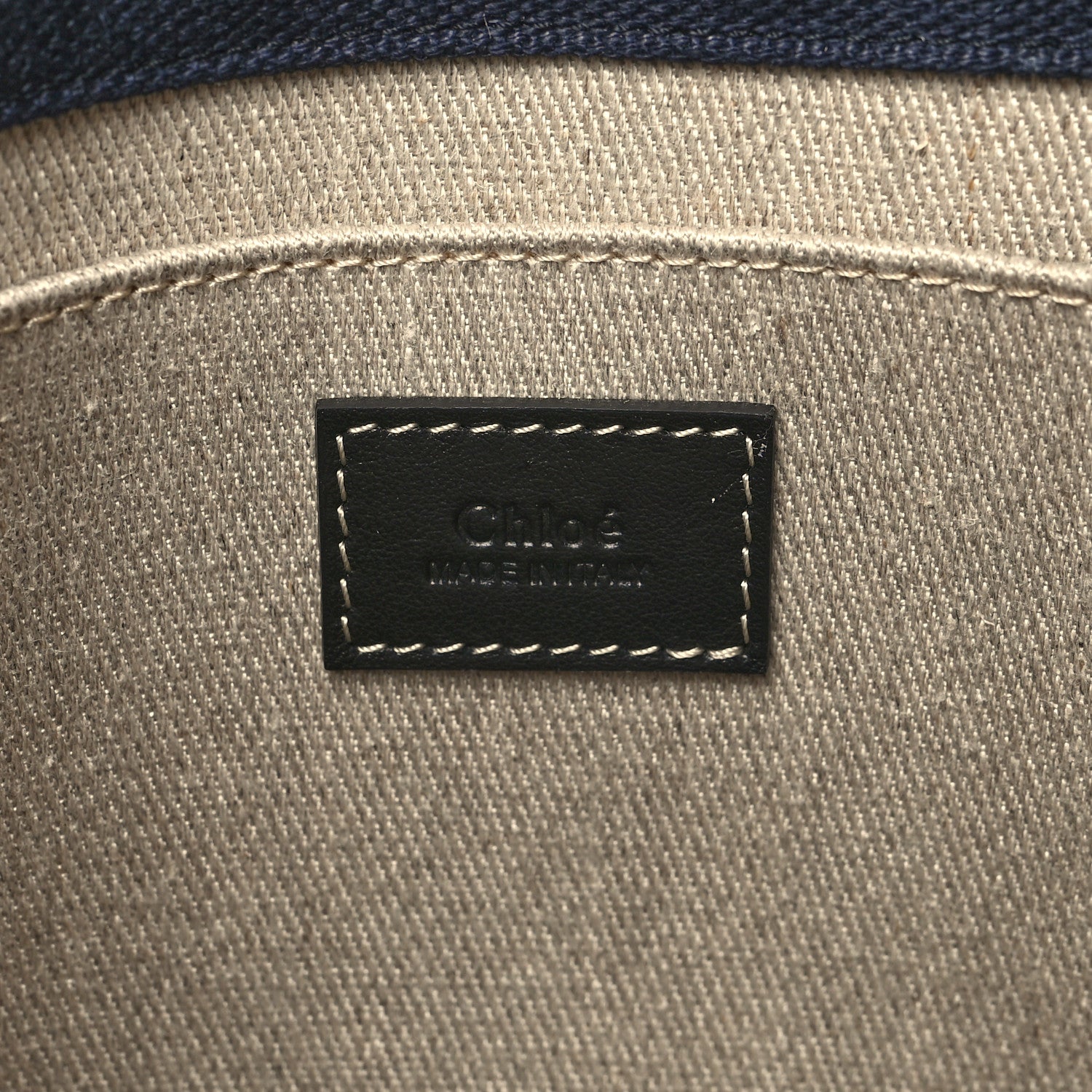 Chloe Calfskin Linen Medium Woody Tote Deep Denim 6 of 11