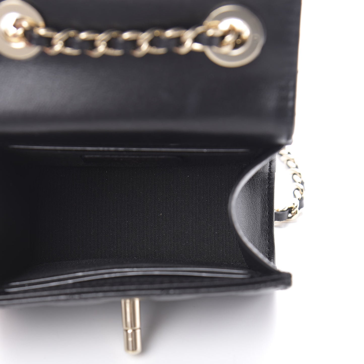 Lambskin Quilted Mini Trendy CC Chain Wallet Black