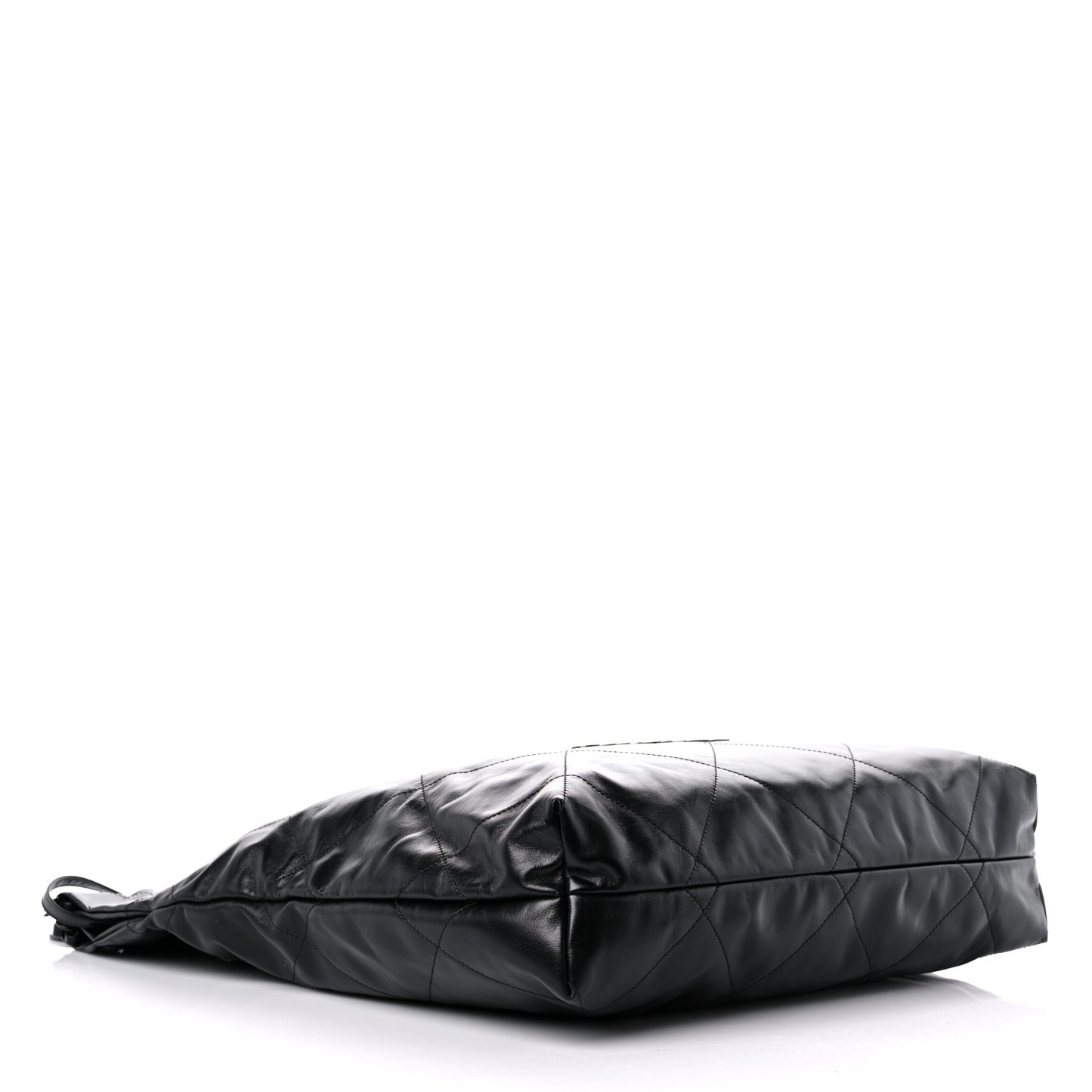 Shiny Calfskin Quilted Large Chanel 22 So Black