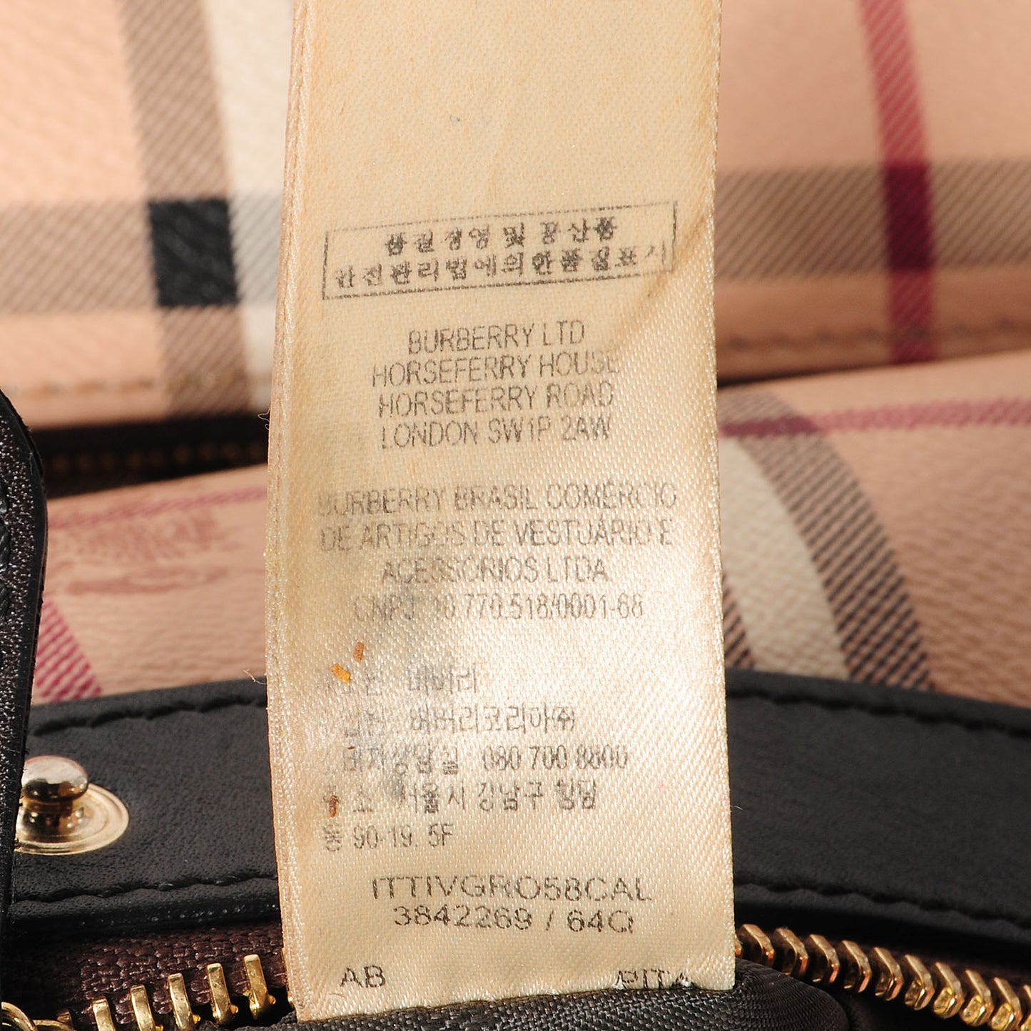 Haymarket Check Adeline Foldover Clutch Brown