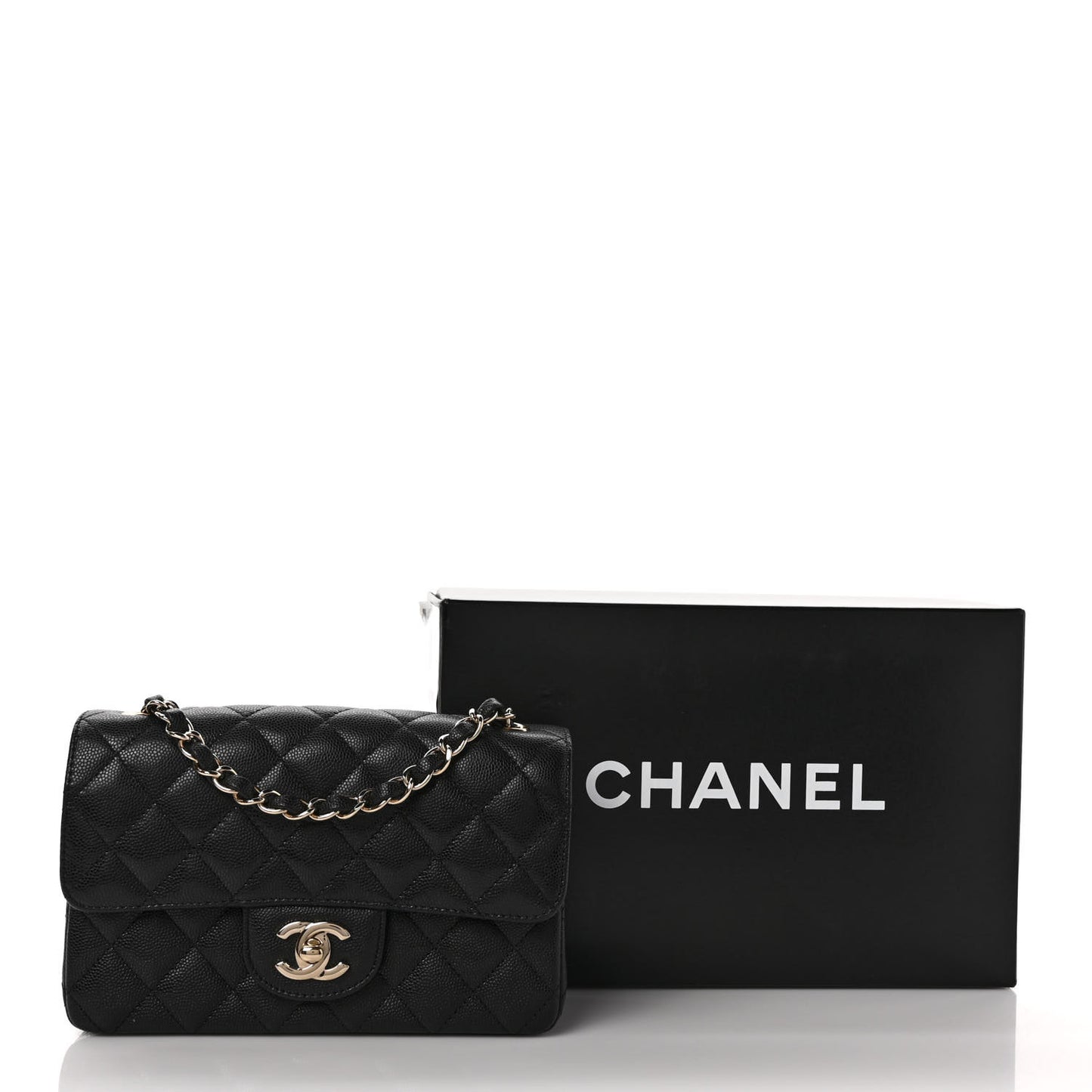 Caviar Quilted Mini Rectangular Flap Black