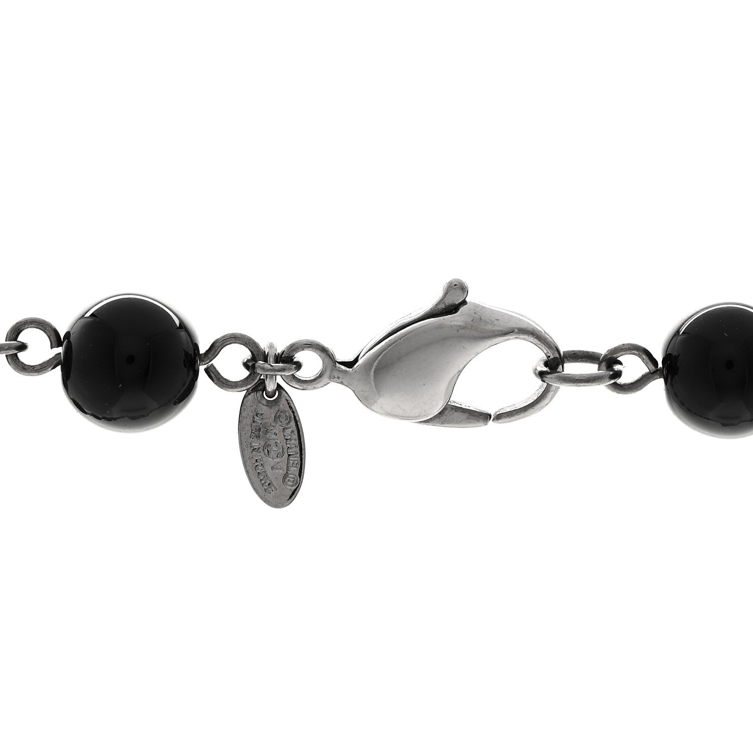 Chanel Ruthenium Pearl Beaded CC Long Necklace Black 5 of 5