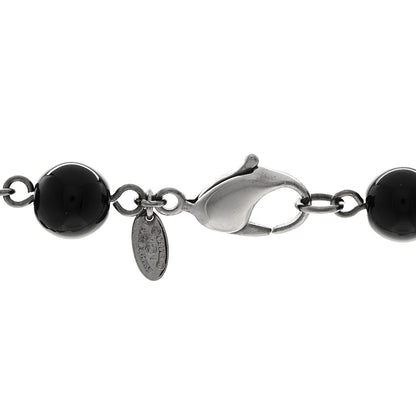 Chanel Ruthenium Pearl Beaded CC Long Necklace Black 5 of 5