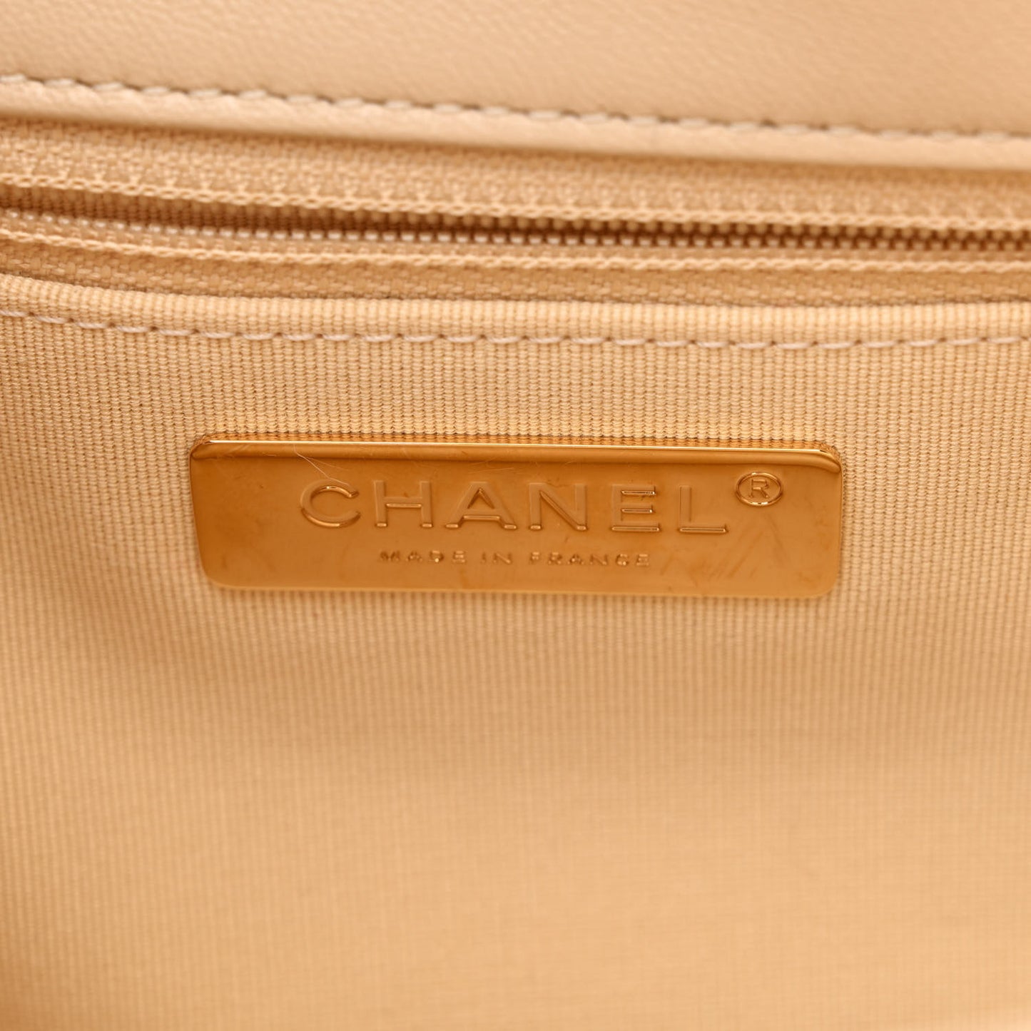 Lambskin Quilted Large Chanel 19 Flap Beige