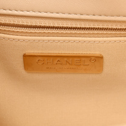 Chanel Lambskin Quilted Large Chanel 19 Flap Beige 6 of 11