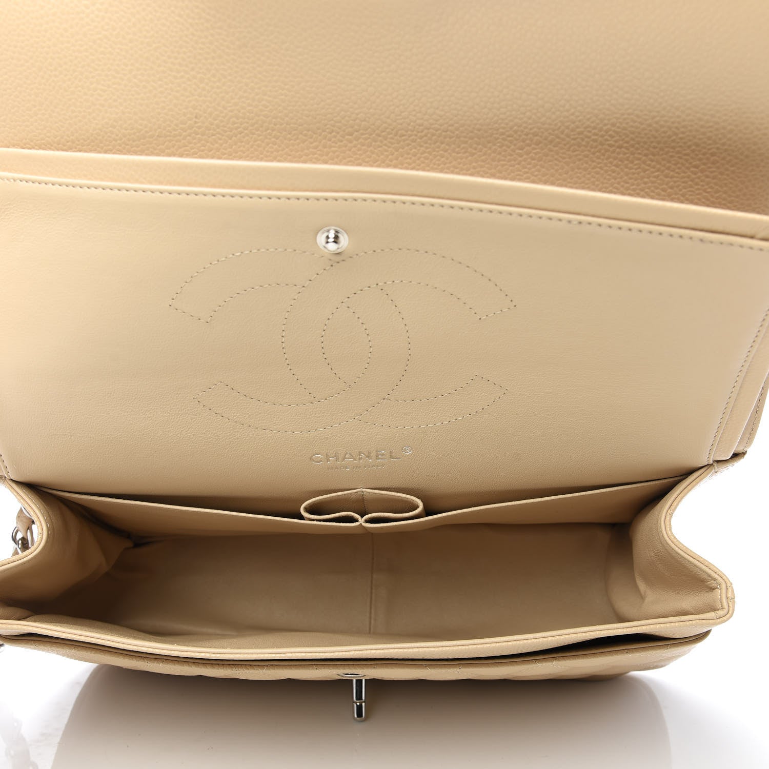Chanel Caviar Quilted Jumbo Double Flap Beige Clair 4 of 9