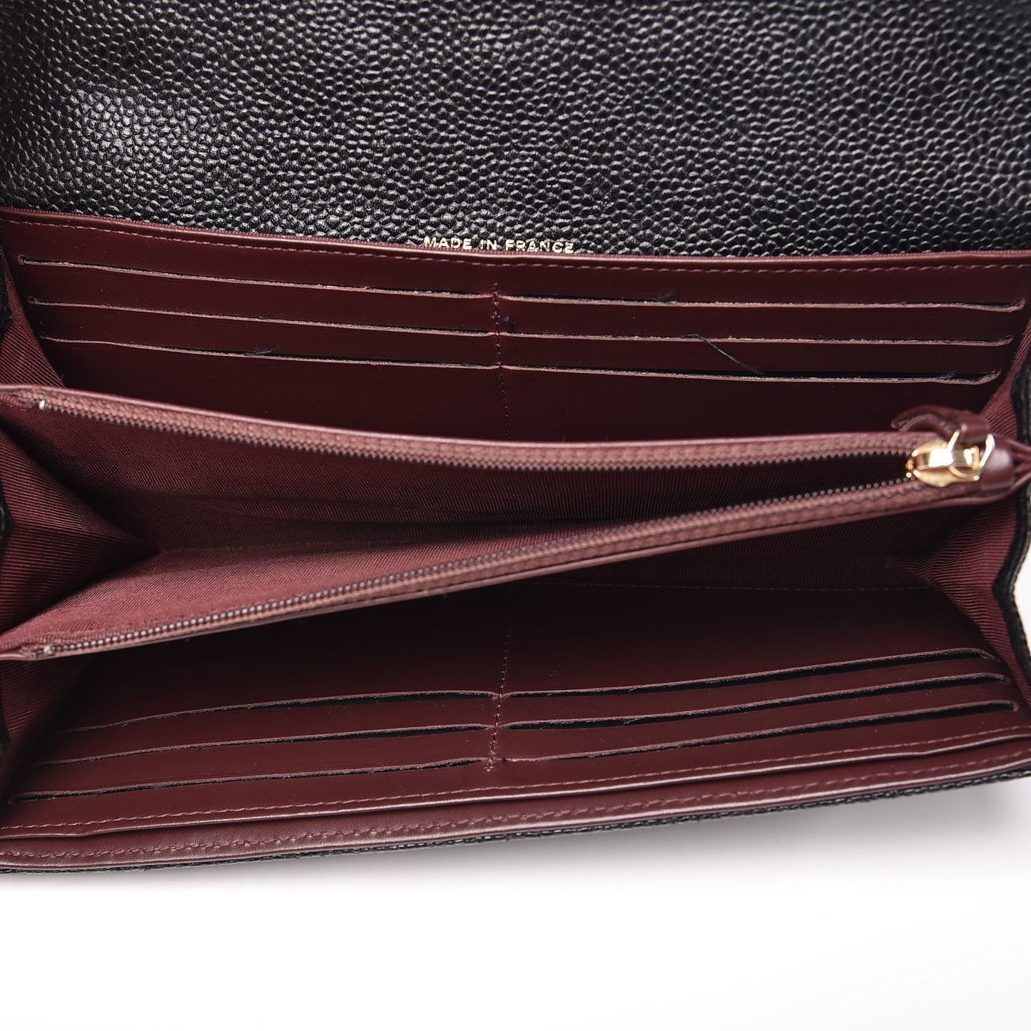 Caviar Quilted Large Gusset Flap Wallet Black